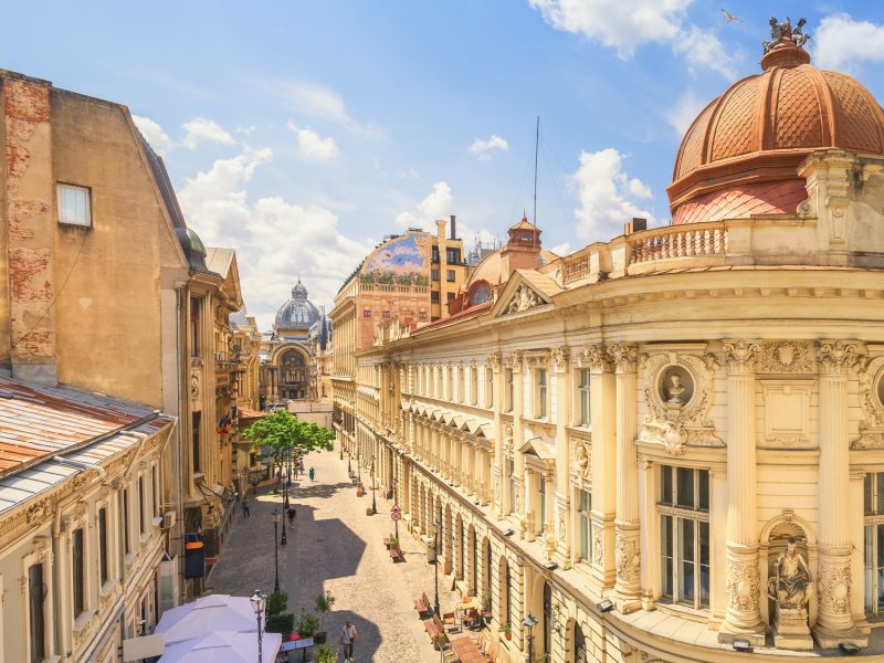 Bucharest Old Town Sunny Summer Day - Romania