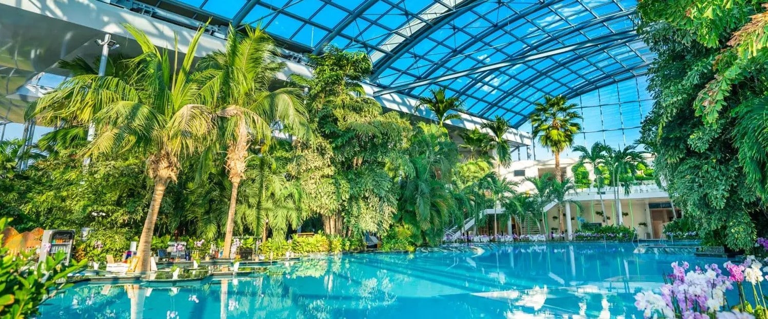 Therme Bucharest tropical pool interior