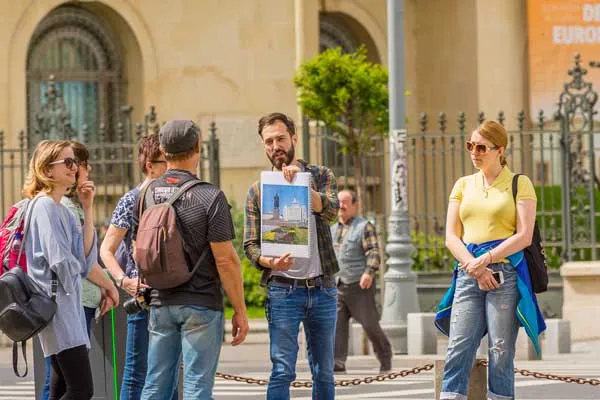 Tour group in square